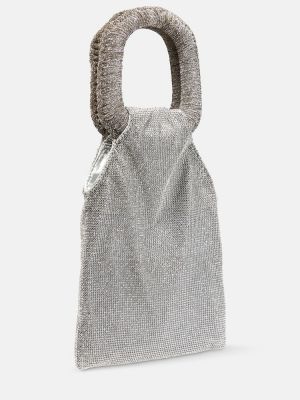 Křišťálová shopper kabelka Simkhai stříbrná