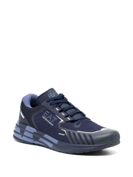 Mesh sneaker mit print Ea7 Emporio Armani blau