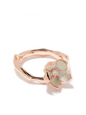 Φλοράλ δαχτυλίδι από ροζ χρυσό Shaun Leane