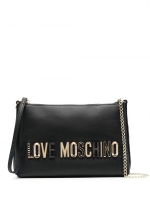 Lær kjedeposer Love Moschino svart