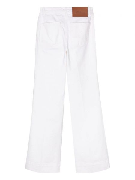 Kõrge vöökohaga alt laienevad teksapüksid Victoria Beckham valge