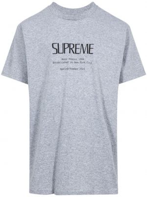 Памучна тениска Supreme сиво