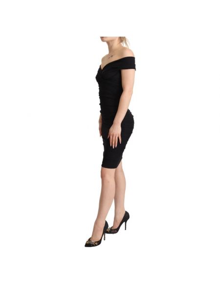 Jedwabna sukienka mini Dolce And Gabbana czarna