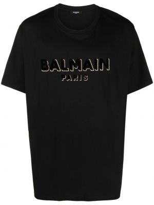 T-shirt aus baumwoll Balmain schwarz