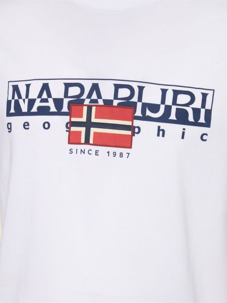 Camiseta de algodón Napapijri blanco
