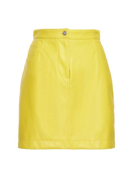 Žluté kožená sukně z imitace kůže Msgm
