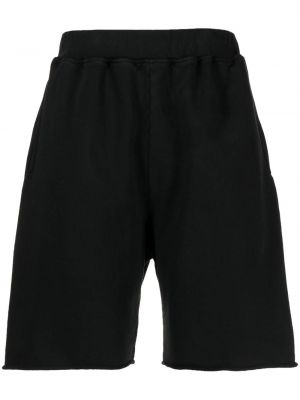Shorts de sport en coton à imprimé Aries noir