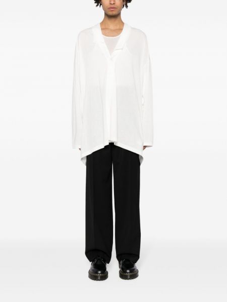 Koszula bawełniana asymetryczna Yohji Yamamoto biała