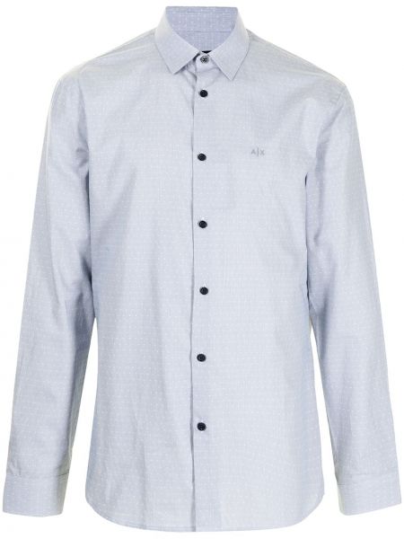 Camisa con lunares con estampado Armani Exchange azul