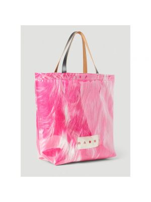 Bolso shopper transparente de cuero sintético Marni rosa