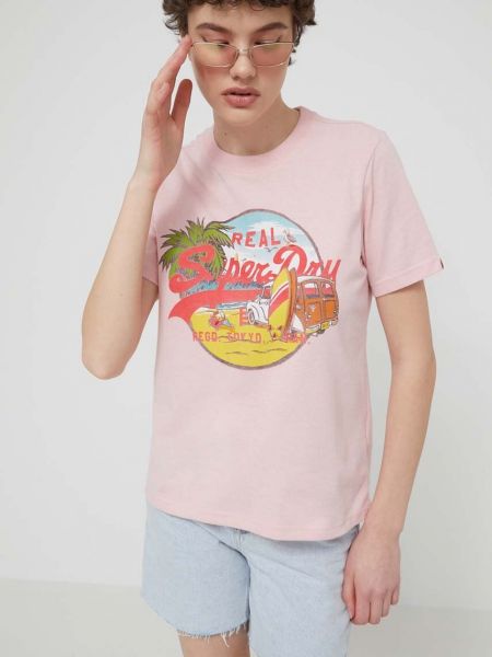 Majica Superdry ružičasta