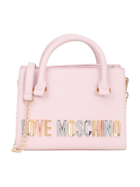 Shopperka z nadrukiem Love Moschino różowa