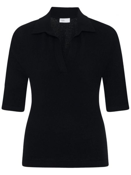 Strikket poloshirt Rosetta Getty sort