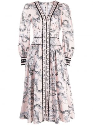Midi haljina s printom s paisley uzorkom Marchesa Rosa