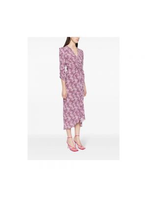 Vestido midi con estampado con estampado abstracto Isabel Marant violeta