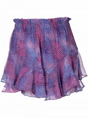 Gradient trykt silke shorts Isabel Marant lilla