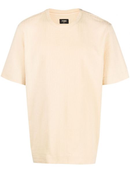 Jacquard t-shirt aus baumwoll Fendi gelb