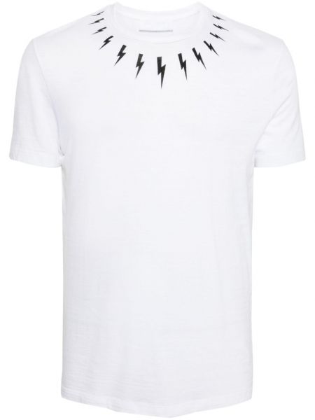 Bavlněné tričko s potiskem Neil Barrett bílé