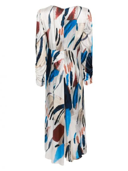 Midi šaty s potiskem s abstraktním vzorem Munthe bílé