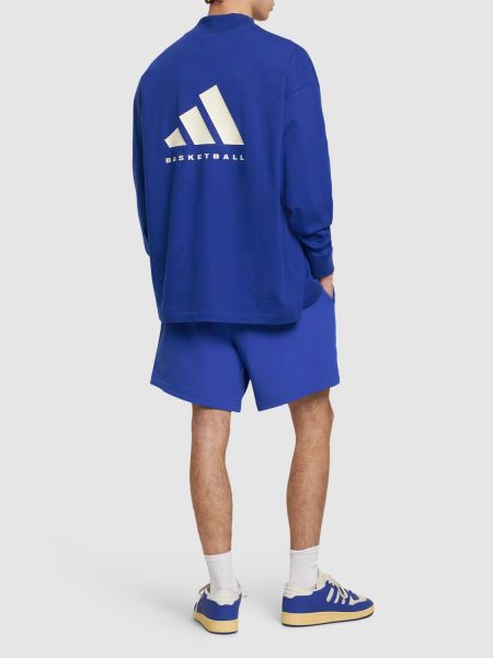 Tricou cu mâneci lungi Adidas Originals albastru