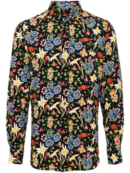 Kvetinová košeľa s potlačou Vivienne Westwood čierna