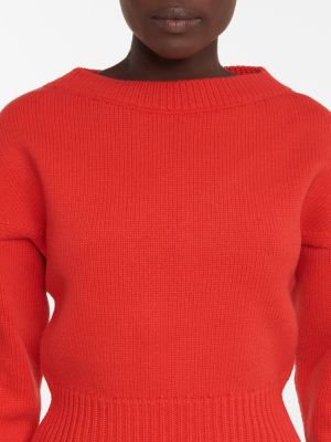 Кашмирен вълнен пуловер Alexander Mcqueen оранжево