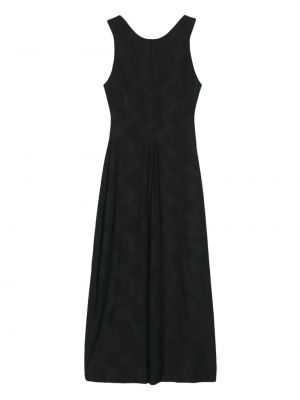 Sukienka midi z dżerseju żakardowa Giorgio Armani czarna
