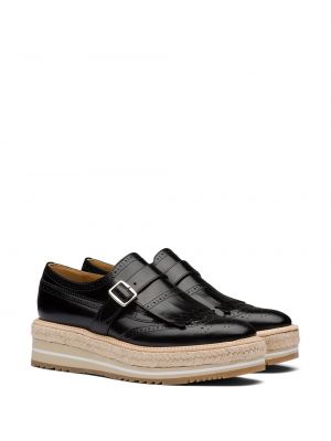 Zapatos oxford con plataforma con hebilla Prada negro