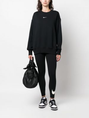Mikina s výšivkou s kulatým výstřihem Nike černá