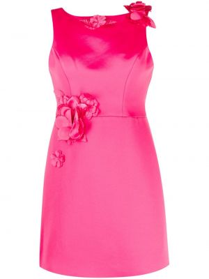 Satynowa sukienka mini Marchesa Notte różowa