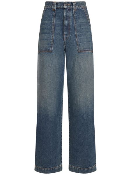 Højtaljet straight jeans Khaite blå