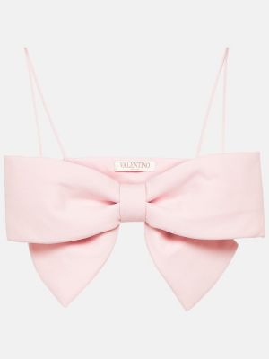 Seiden woll top mit schleife Valentino pink