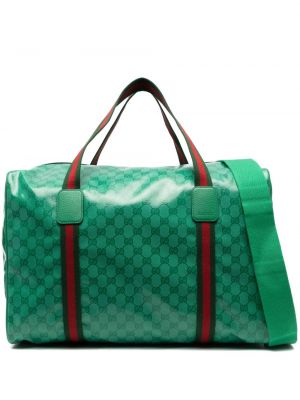 Кожени чанта Gucci зелено