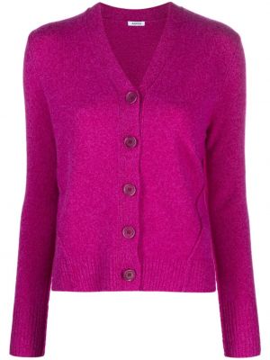 Cardigan di lana con scollo a v Aspesi rosa