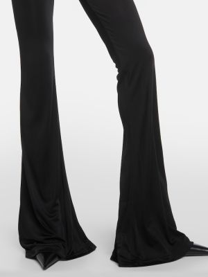 Pantalones rectos de tela jersey Versace negro
