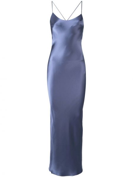 На бретелях платье макси с жемчугом длинное Gilda & Pearl, синее