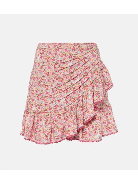 Květinové mini sukně Poupette St Barth růžové