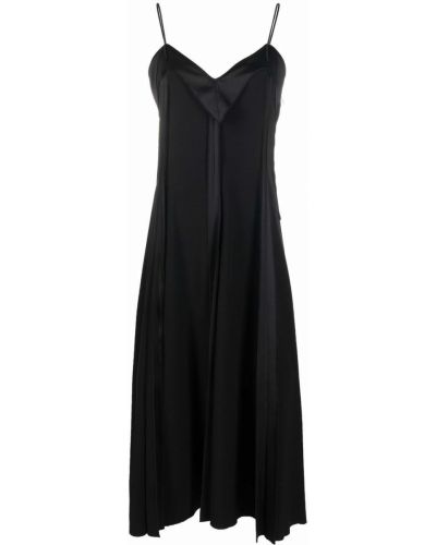 Миди рокля без ръкави с v-образно деколте Mm6 Maison Margiela черно