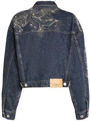 Jeansjacke mit stickerei Isabel Marant blau