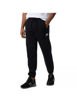 Haftowane spodnie sportowe bawełniane klasyczne New Balance - сzarny