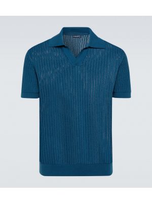 Памучна поло тениска Frescobol Carioca синьо