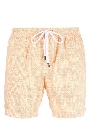 Shorts à imprimé Barba orange
