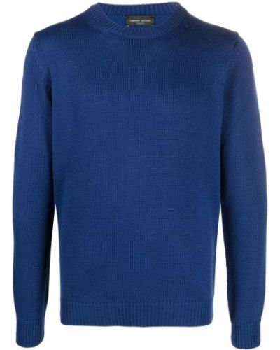 Merinowolle woll pullover Roberto Collina blau