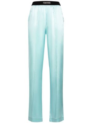 Hedvábné saténové kalhoty Tom Ford fialové