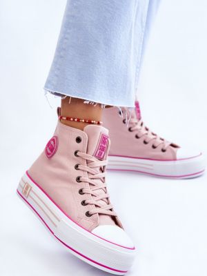 Csillag mintás platform talpú sneakers Big Star Shoes rózsaszín