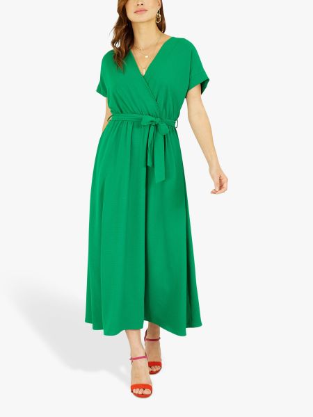 Платье на запах Yumi зеленый