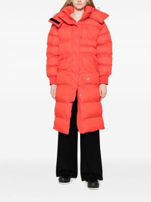 Płaszcz z kapturem Adidas By Stella Mccartney czerwony