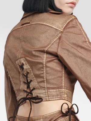 Džínová bunda Jean Paul Gaultier hnědá