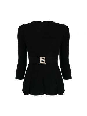 Sukienka mini z baskinką Blugirl czarna