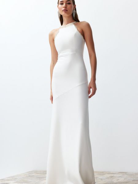 Белое плетеное вечернее платье Trendyol